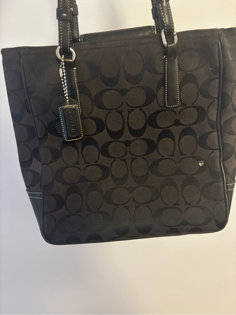 Coach Mocha 2001 Signature Pattern Shoulder Tote - Picture 2 of 10